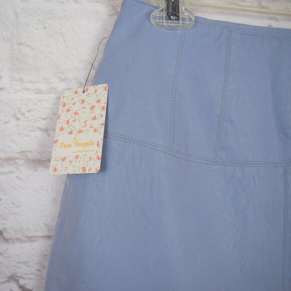 FREE PEOPLE Mini Skirt Faux Suede Wisteria Breeze Blue Days In The Sun NWT 8 - Picture 5 of 12
